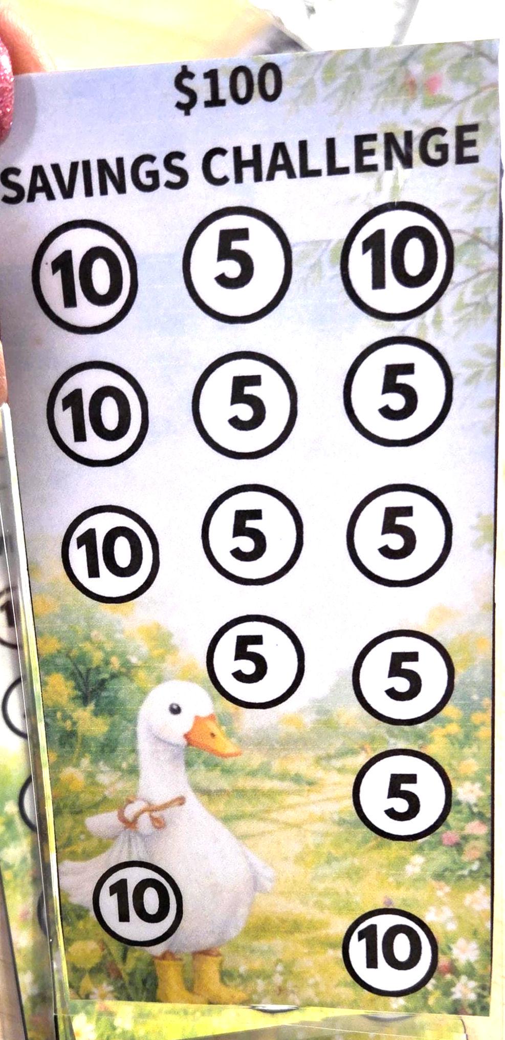 Low income goose savings challenge trackers and envelopes for a6 savings binder