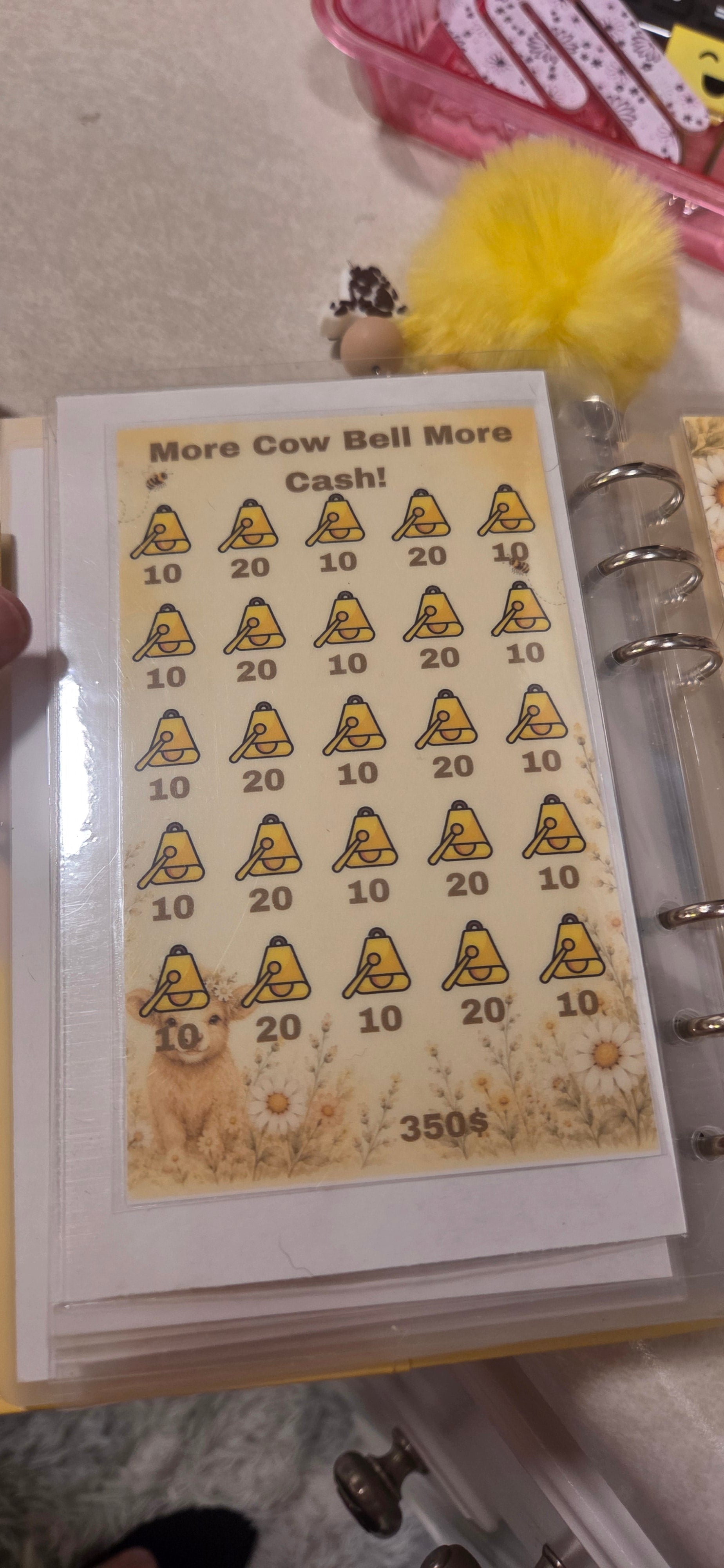 Yellow Highland Cow A6 Complete Budget Binder with Accessories