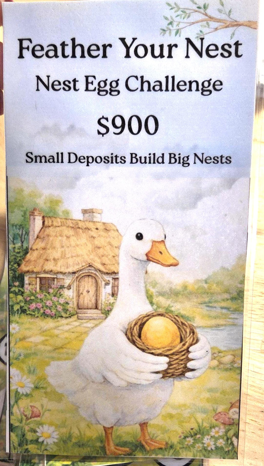 Low income goose savings challenge trackers and envelopes for a6 savings binder