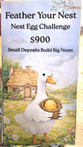 Low income goose savings challenge trackers and envelopes for a6 savings binder