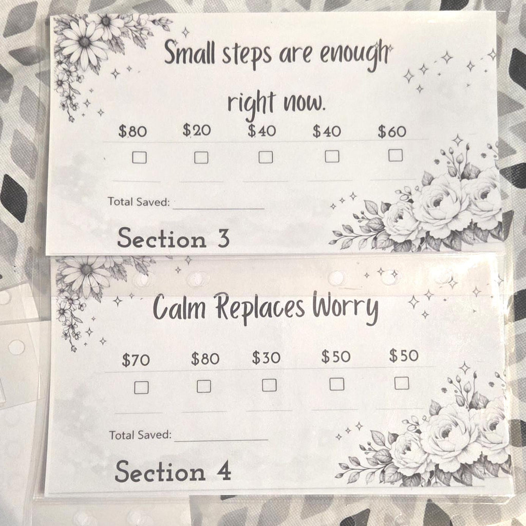 Savings Challenge 3,000 Binder Insert, Floral Cash Tracker, Reusable Envelopes
