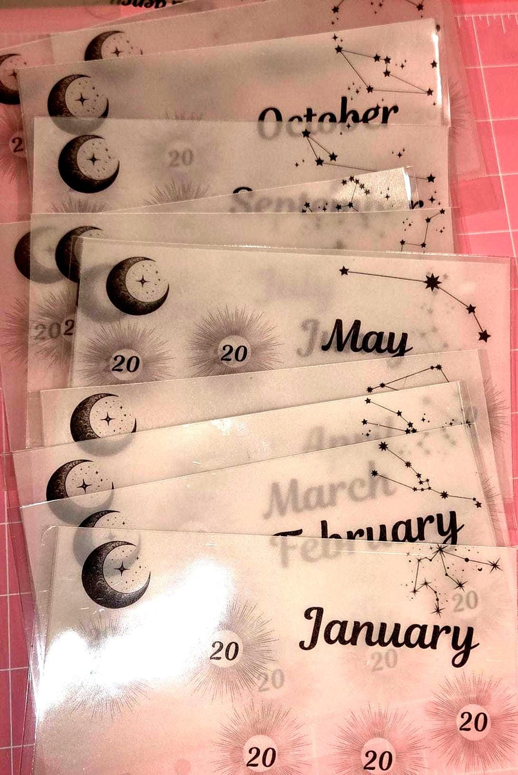 Celestial Vellum Cash Envelope Trackers, Monthly Budget Set (12)