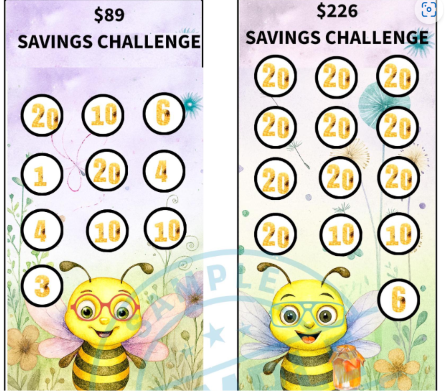 Bee A6 Savings Challenge | Trackers, Cash Budget Binder low income saving