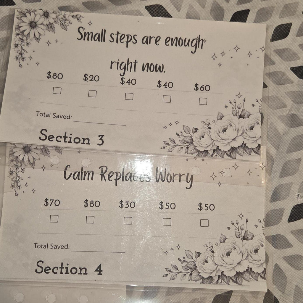 Savings Challenge 3,000 Binder Insert, Floral Cash Tracker, Reusable Envelopes