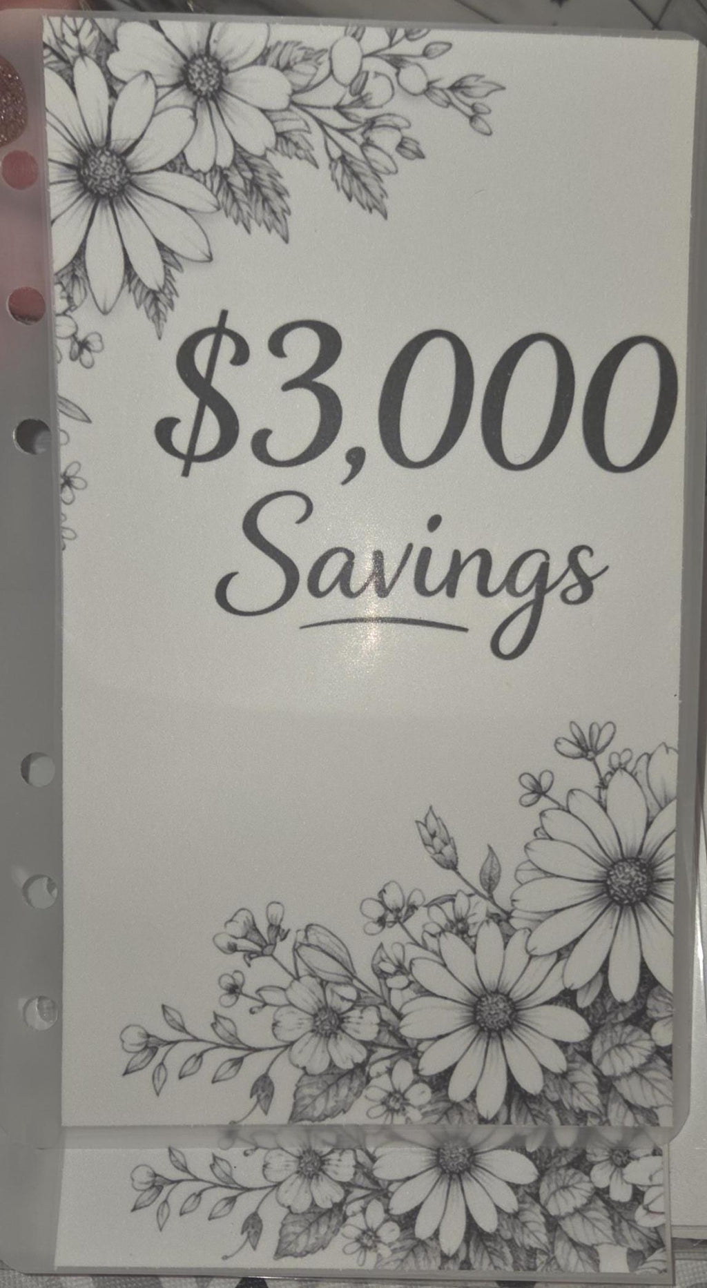Savings Challenge 3,000 Binder Insert, Floral Cash Tracker, Reusable Envelopes