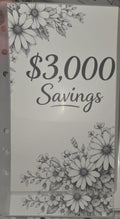 Savings Challenge 3,000 Binder Insert, Floral Cash Tracker, Reusable Envelopes