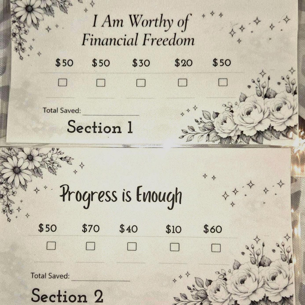 Savings Challenge 3,000 Binder Insert, Floral Cash Tracker, Reusable Envelopes