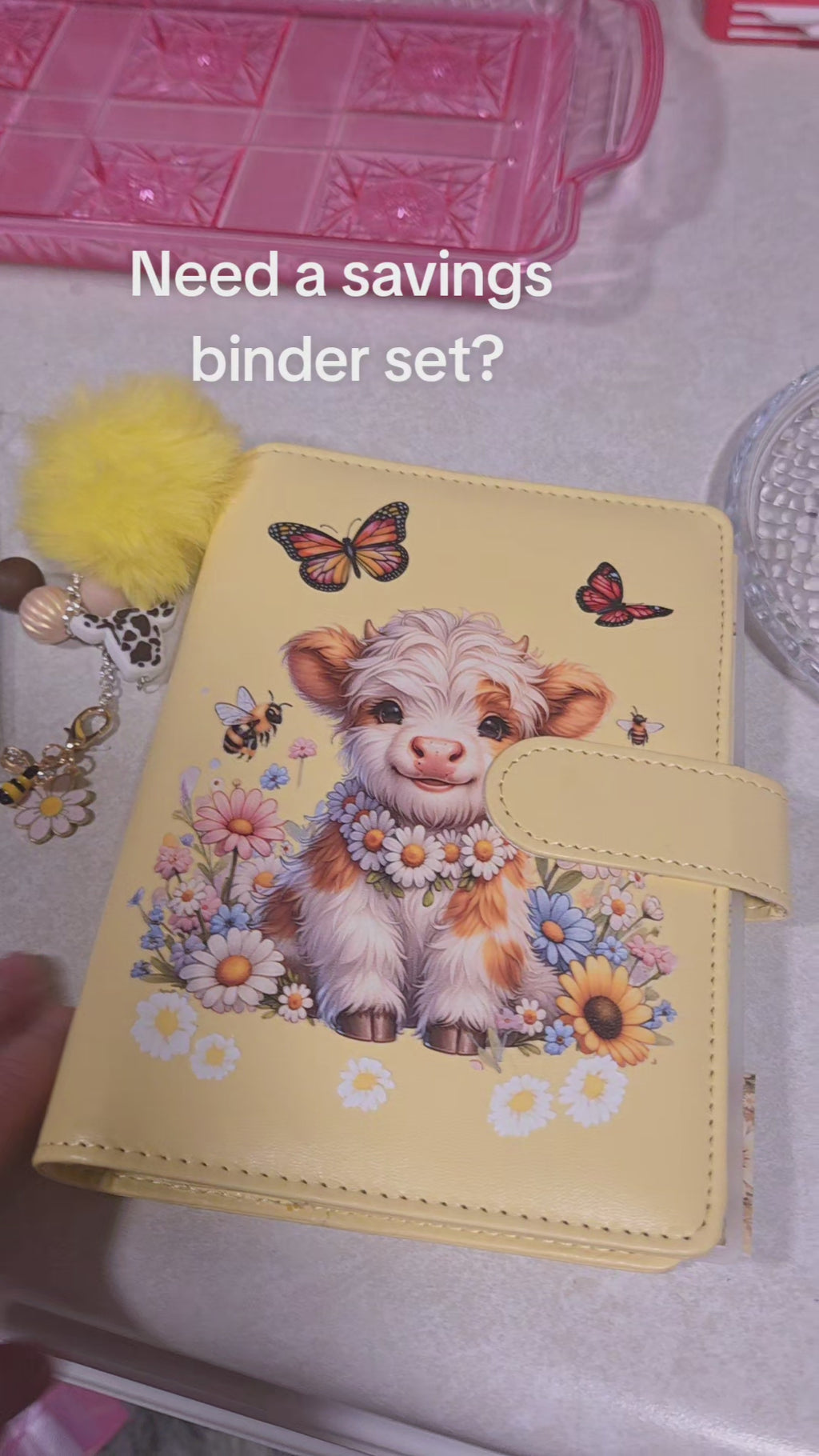 Yellow Highland Cow A6 Complete Budget Binder with Accessories